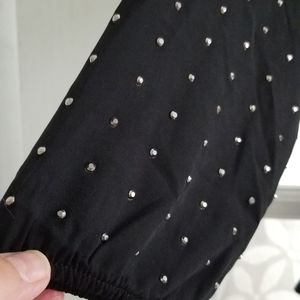 Dressy black wrap blouse